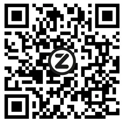 QR code with a Z logo in the center.